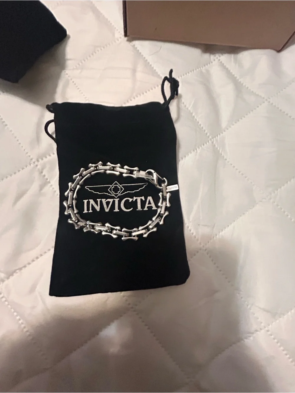 Invicta Silver-Tone Linked Bracelet Watch Bracelet
